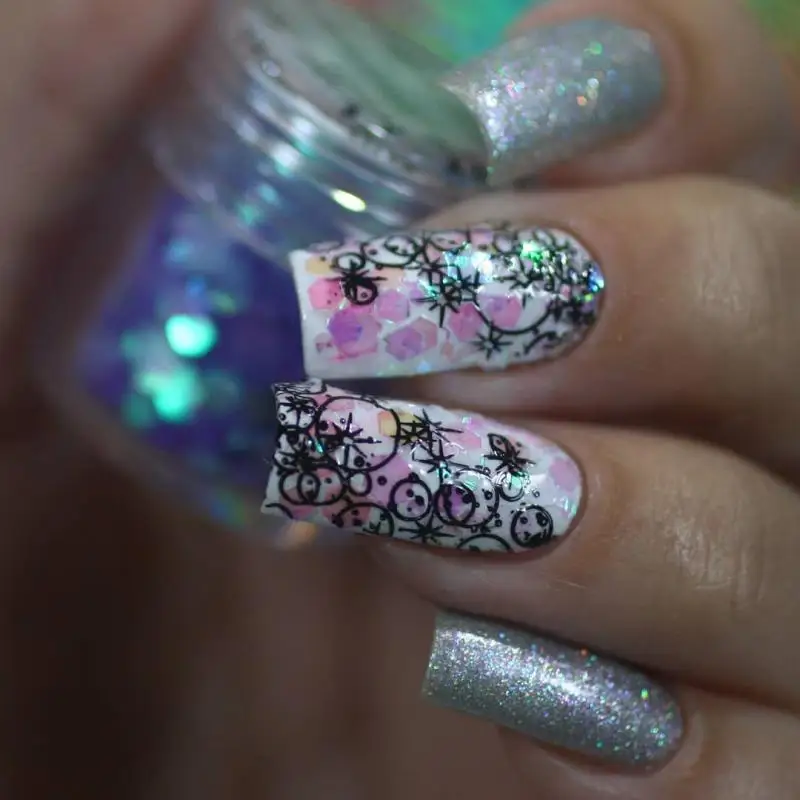 Зеркало Хамелеон для ногтей 2 шт. блестящий порошок градиентный металлический