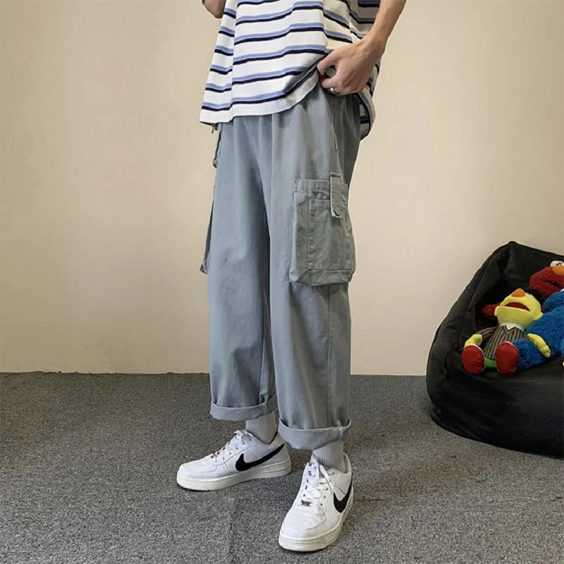 

Mens Fashion Multi-pocket Cargo Pants Men Summer Tide Brand Loose Casual Pants Ins All-match Thin Pants Japanese Streetwear Men