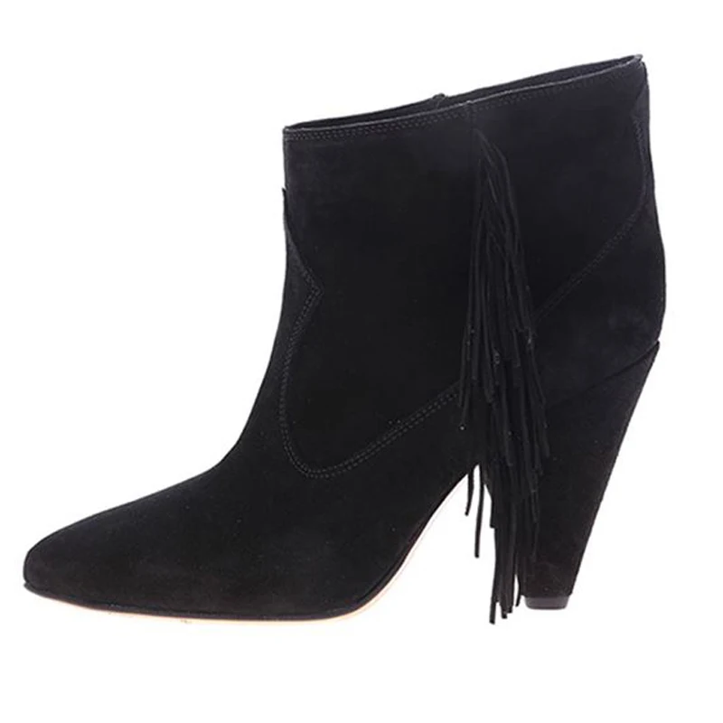 Модная женская обувь с острым носком сексуальные элегантные женские ботинки