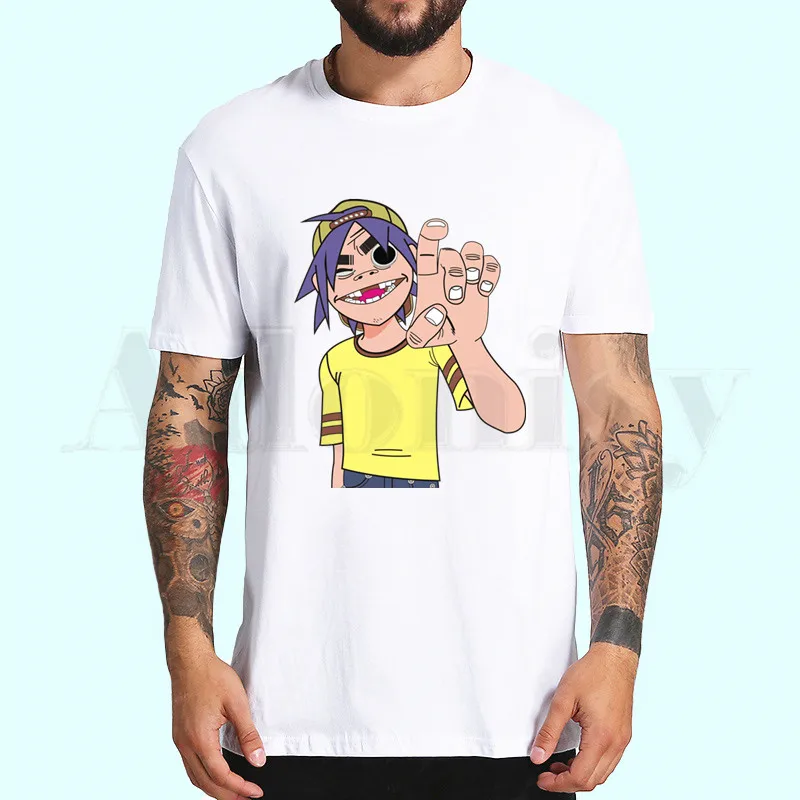 Gorillaz рок группа chakhan Noodle Murdoc Russel футболки с принтом весенние топы летние мужские женские коротким