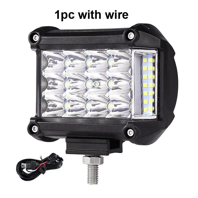 1Pc with wire Oslamp 4 дюйма 57 Вт боковой светящийся светодиодный рабочий светильник для вождения автомобиля внедорожный светильник бар комбо для 4x4 грузовиков внедорожных транспортных средств Led Bar - Цвет: 1Pc with wire
