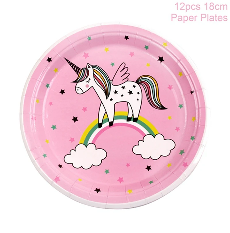 7 inch paper tray Huiran «Мой маленький пони»; подарки на день рождения; вечерние принадлежности с единорогом; декор для вечеринки в честь Дня рождения; декор для мальчиков и девочек; единороги - Цвет: 7 inch paper tray