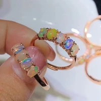 new elegant 925 sterling silver oval 4x3mm opal ring