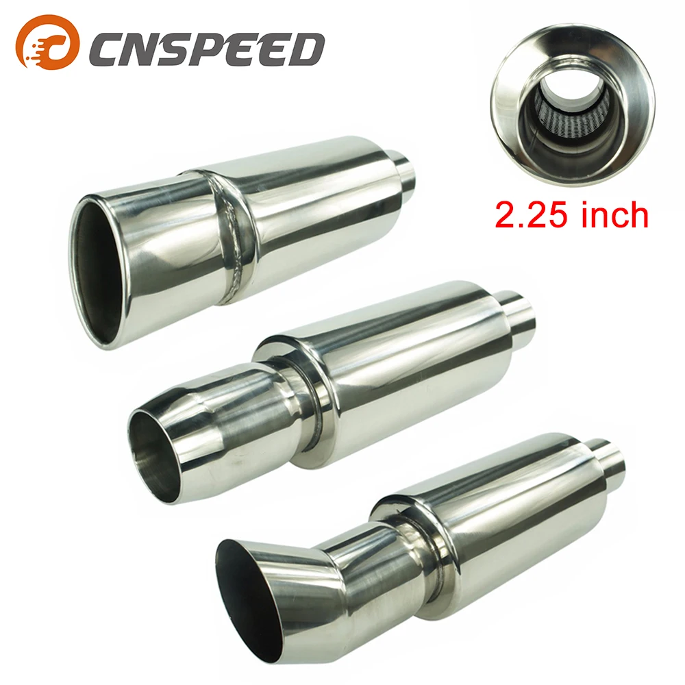 Универсальный автомобильный хромированный глушитель выхлопной трубы CNSPEED 2 25
