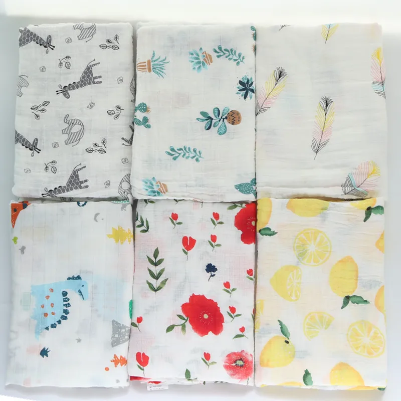 Детское муслиновое одеяло хлопковое Двухслойное Пеленальное Одеяло для
