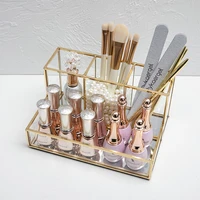 transparent glass cosmetic brush storage bucket makeup storage box lipstick holder dustproof desktop jewelry storage box