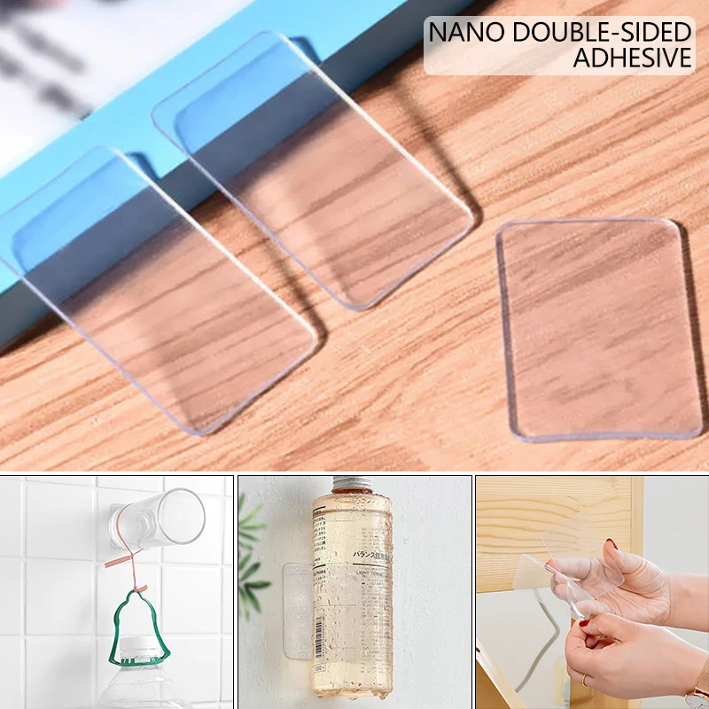 

100Pcs Waterproof Sticker Powerful Double-Sided Pendating Non-Mark Photo Wall Auxiliary Sticker Two Sticky Bathroom Tape piece