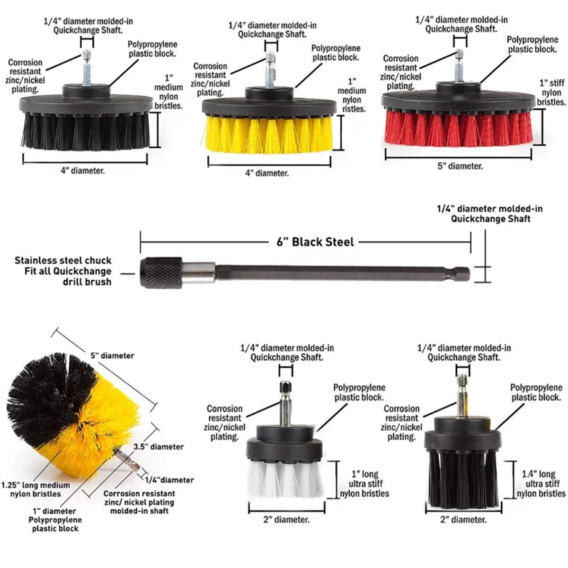 Набор щеток для электрической дрели 22 шт. ванных комнат плитки и заточки