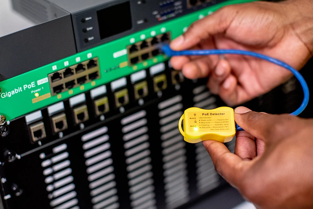 PoE детектор PoE быстро определяет мощность через Ethernet с RJ45 показывает пассивный/802.3af/at; 24 В/48 В/56 в используется для PoE инжектор