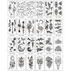 1 шт., временная татуировка-наклейка с черными розами