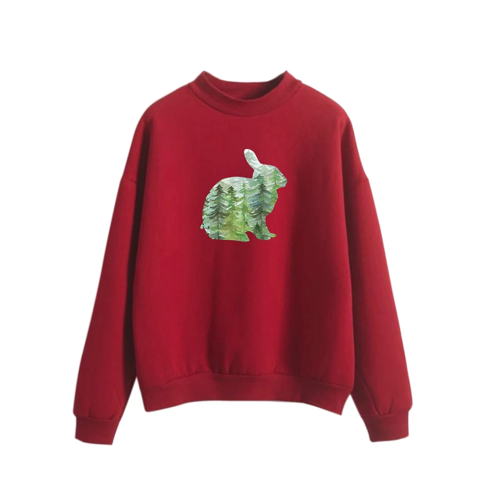 

Women Winter Hoody Sweatshirt Kawaii Rabbit Harajuku Lady Pullover Loose Student Wild Long Sleeve Female Tops harajuku hoodie