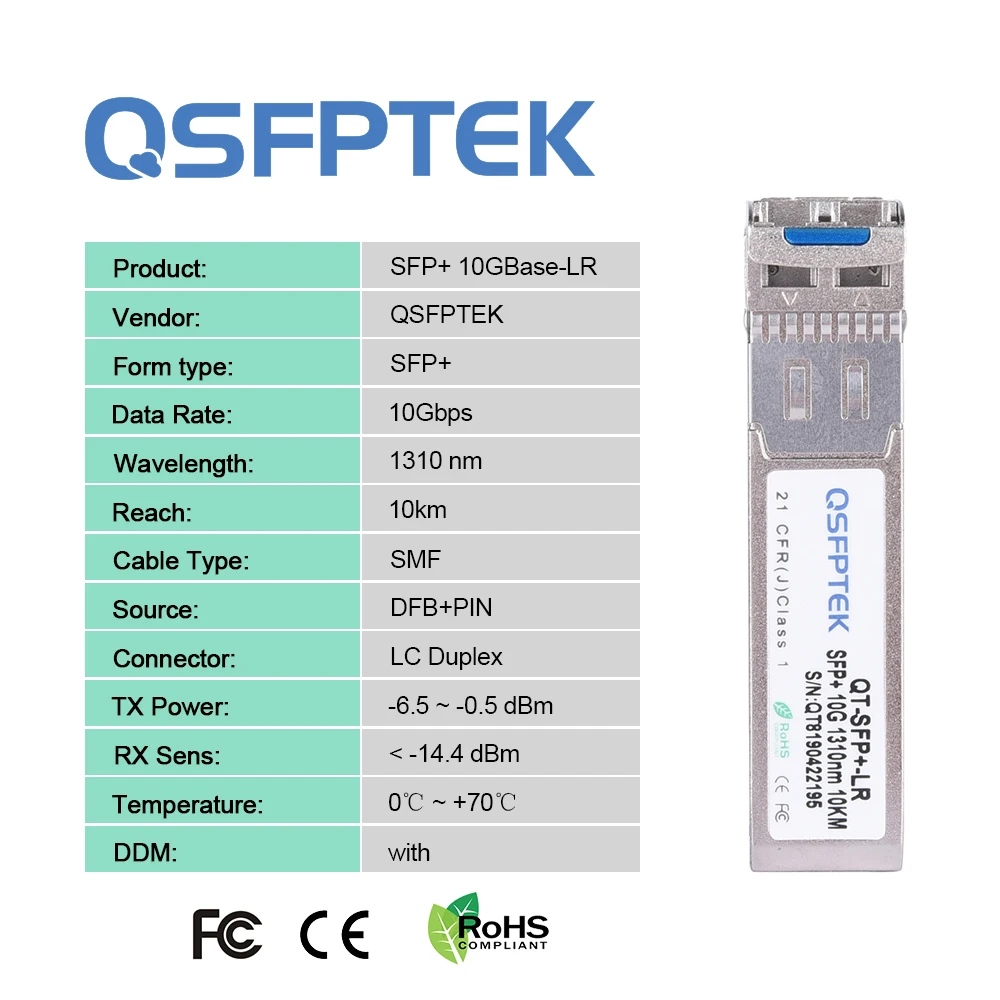 10GBASE-LR SFP+ Module 1310nm 10km DDM LC 10G SMF Transceiver for Cisco Juniper Arista Brocade HPE | Мобильные телефоны и