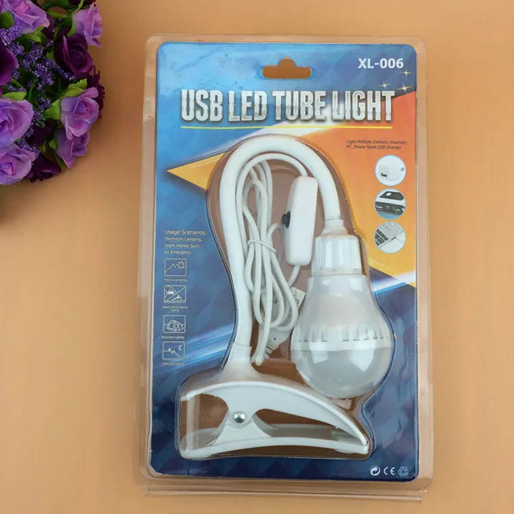 Светодиодная настольная лампа для чтения с прищепкой и USB-разъемом маленький