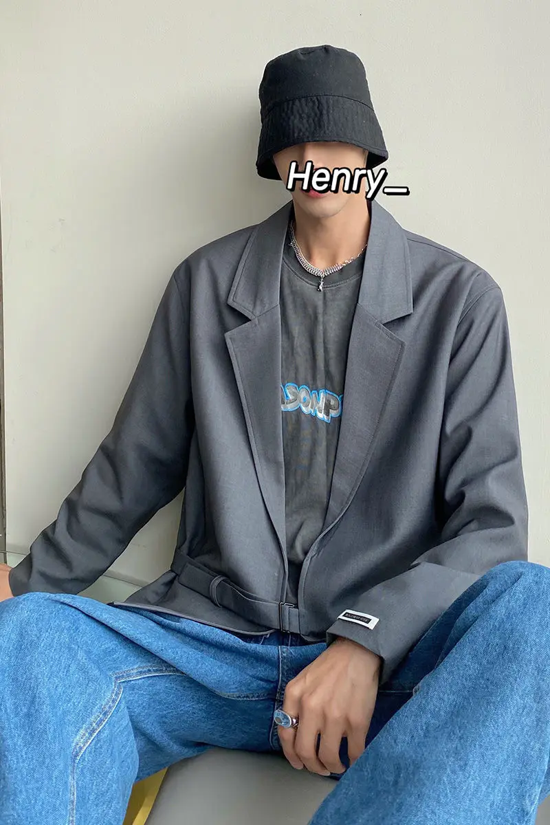 

2021 Spring And Autumn New Youth Popular Loose Solid Color Korean Waist Waist Suit Fashion Casual All-match Waist Waist