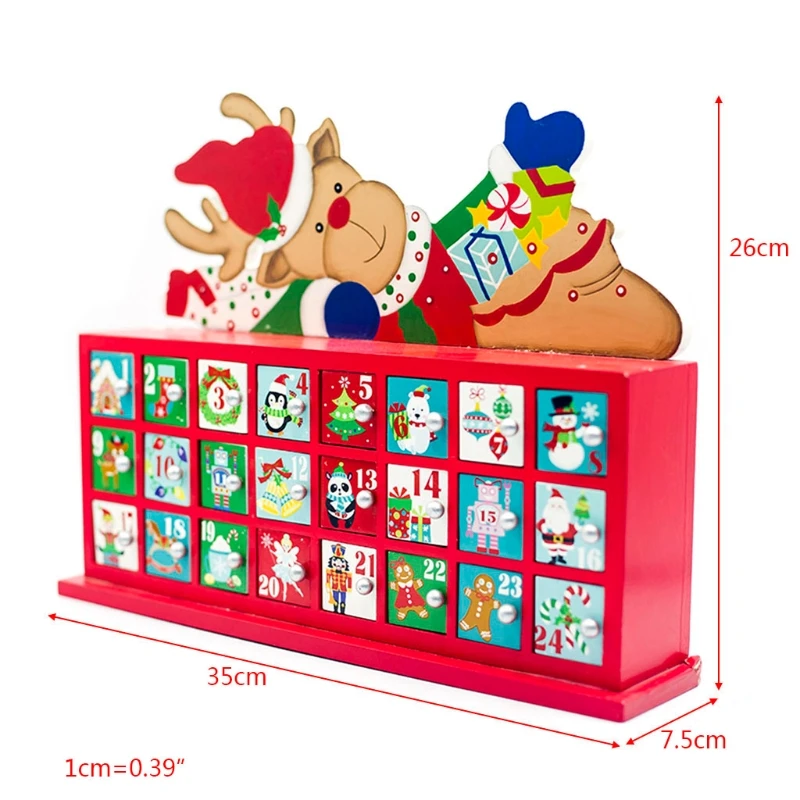 

Creative Christmas Wooden Painted Elk Countdown Advent Calendar Christmas Ornament