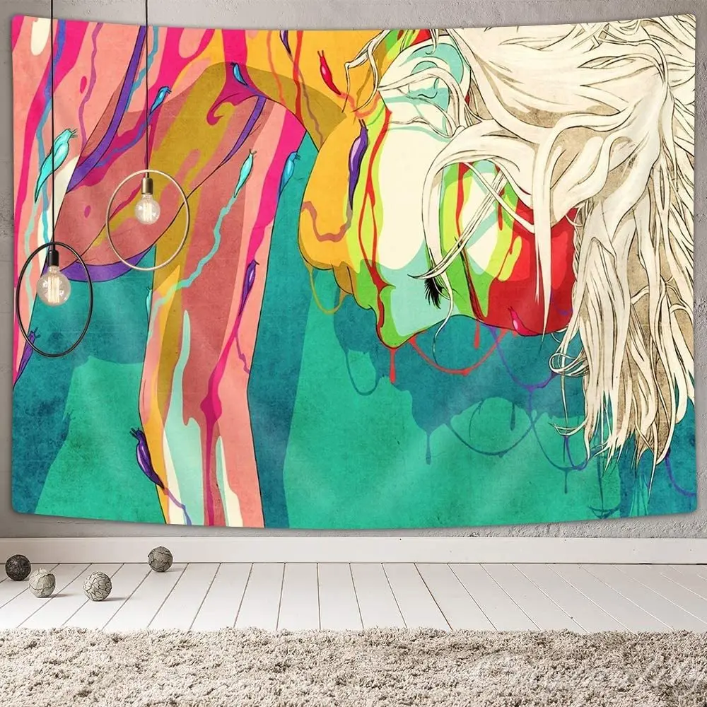 

Psychedelic Abstract Art Sexy Girl Home Decor Tapestries Blacklight Fantasy Women Wall Hanging