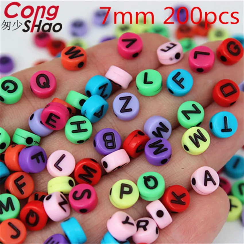 Бусины с разнообразными буквами круглые плоские кубик алфавита акриловые бусины