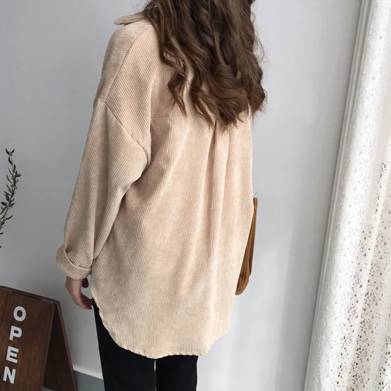 рубашка женская вельветовая Женская для работы большие размеры блуза на