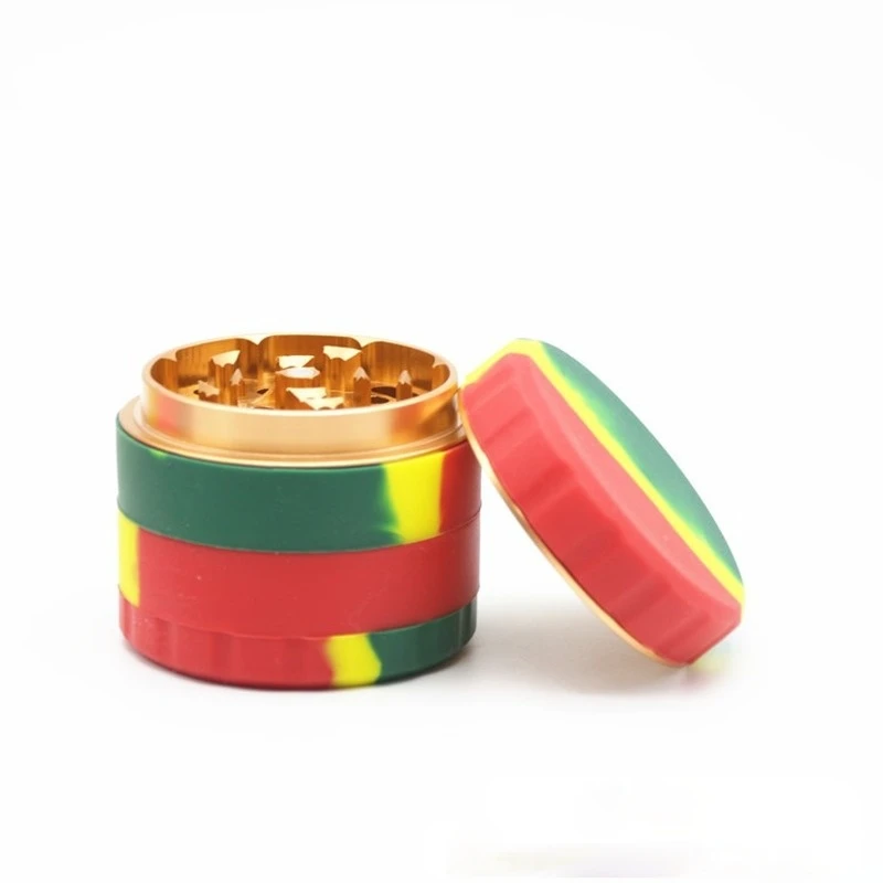 

New Four-layer Camouflage Aluminum Alloy Smoke Grinder 63MM Silica Gel Crusher Small Accessories