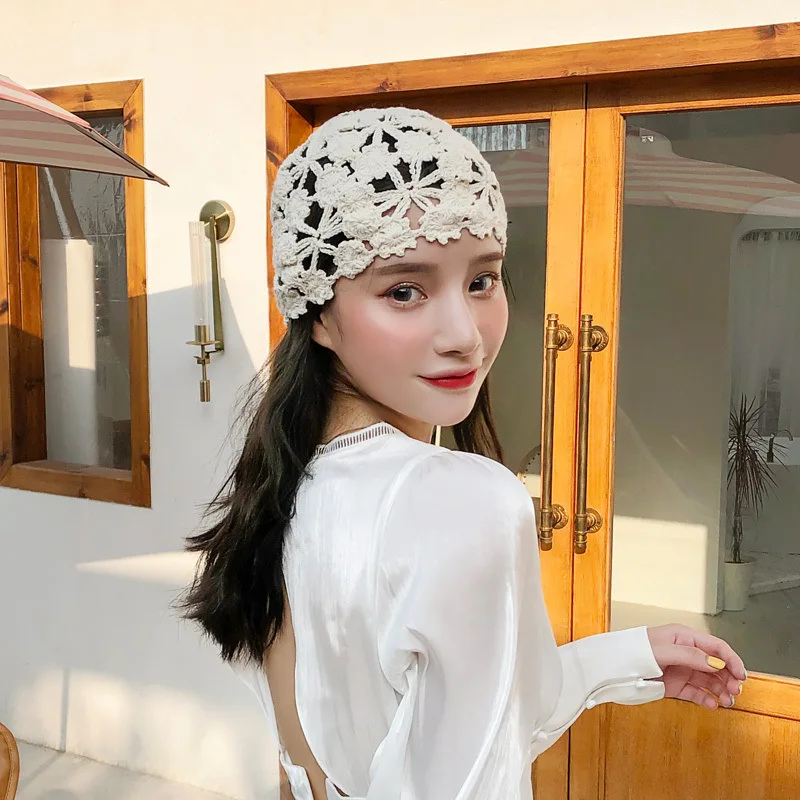 

202006-wuqinlan new grace manual Crochet hook cotton line Weave FLOWER leisure lady bucket cap women fishermen hat