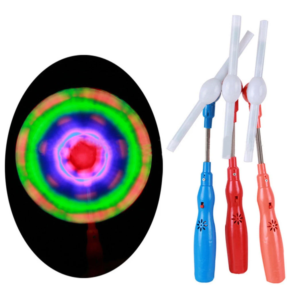 

Led Glowing Windmill Toy Flashing Light Up LED Spinning Music Windmill Strip Shape Child Toy Gift Random Color