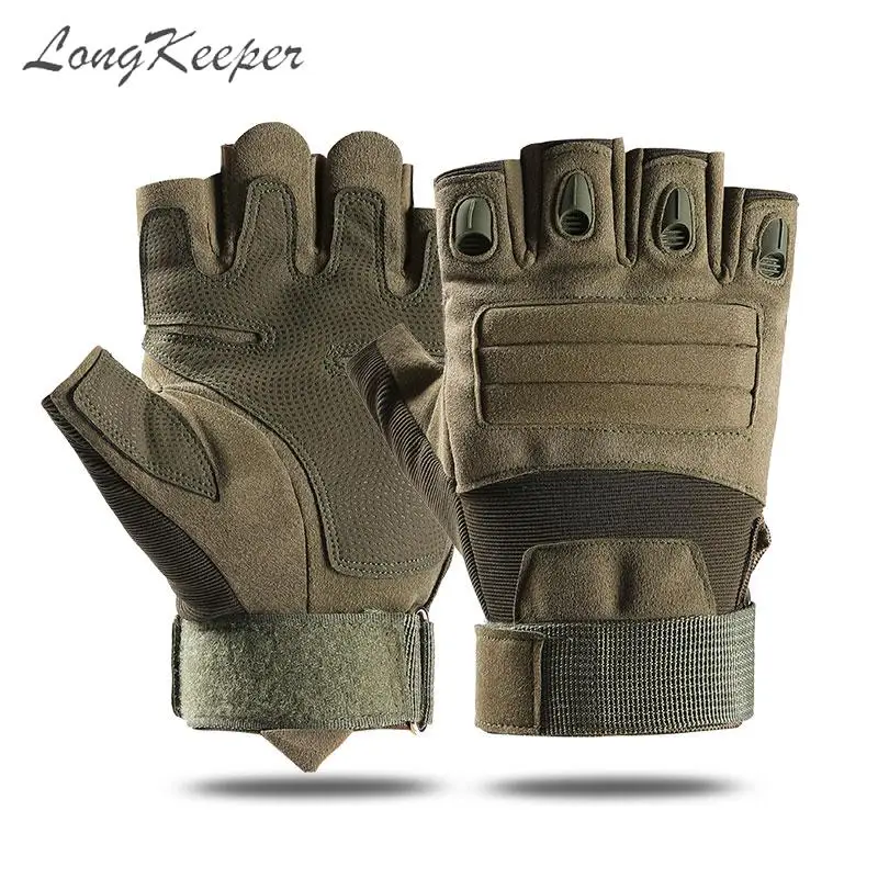 LongKeeper Mens Fingerless Leather Gloves Dancing Party Show Glove for Men Autumn Mittens Black Gold Silver Luvas SXJ139