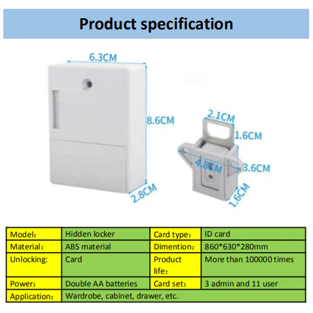 T3 Cabinet Smart Locks RFID IC Card Shoe Drawer Door Lock Intelligent induction cabinet lock Invisible Sensor | Безопасность и