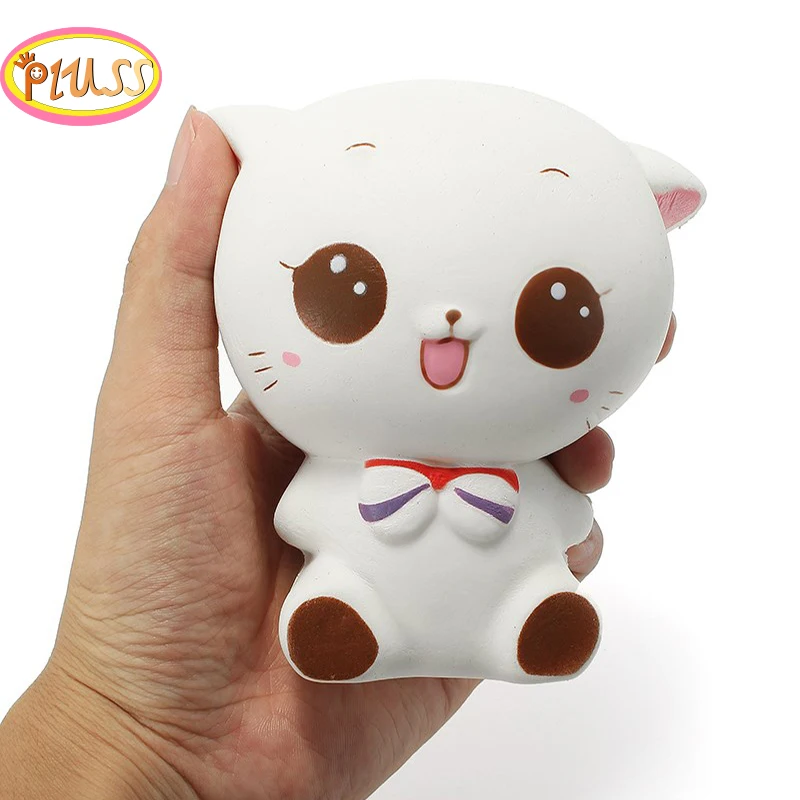 Милый белый кот мягкая кавайная медленно восстанавливающая форму игрушка