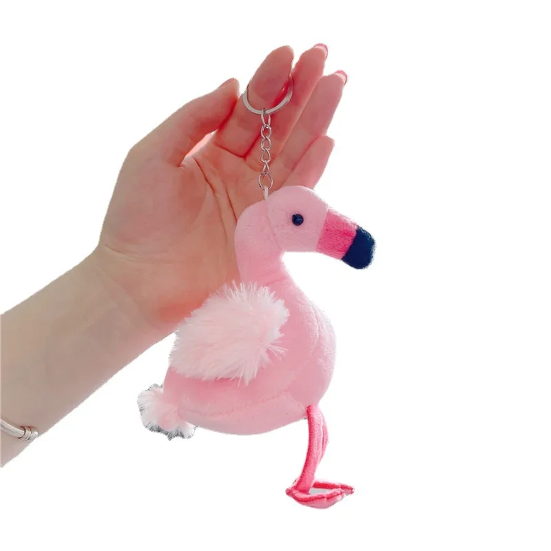 

Cute pink Flamingo popular Exquisite pendant Keychain Decorate good quality soft Soothing doll christmas funny prety gift