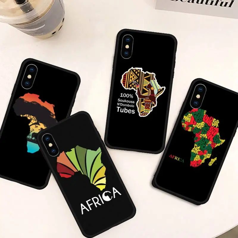 

Africa Map Geography Painted Phone Case for iPhone 11 12 mini pro XS MAX 8 7 6 6S Plus X 5S SE 2020 XR