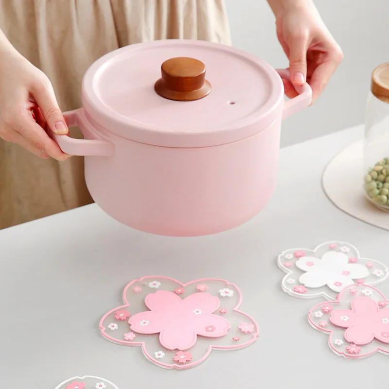 

Cherry Blossom Heat Insulation Table Mat Family Office Anti-skid Cup Coaster Tea Cup Milk Mug Coffee Cup Coaster Kitchen Supplie