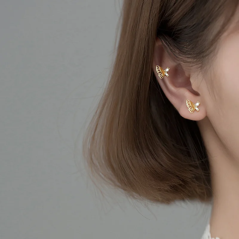 

Butterfly Stud Earrings Geometric Fashion Jewelry Crystal Bohemian Women's Fashion Korean Earrings for Women