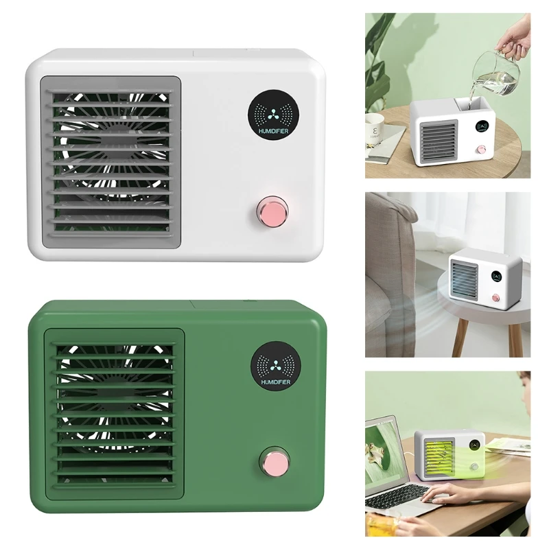 

Mini Movable Desktop Humidification Spray Fan Portable Smart Personal Cooling Tool for Summer Home Office Air Coolers