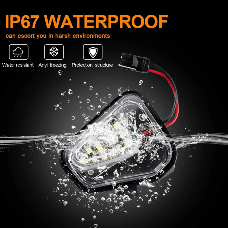 2PCS LED Puddle Light Bulb Under Side Mirror No Error Led Lamp For Volkswagen VW Passat EOS CC Scirocco Jetta | Автомобили и