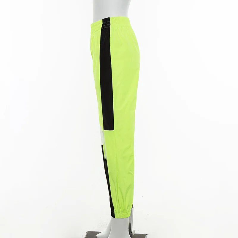 

Hot Sports Casual Pants Fall New Women's Fluorescent Color Stitching Hit Casual Running Trousers Sports Wear Women sweatpants