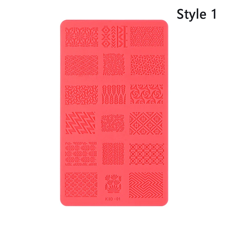 

3D Soft Silicone Nail Art Printing Template Carving Mold Relief Nail Art Tools