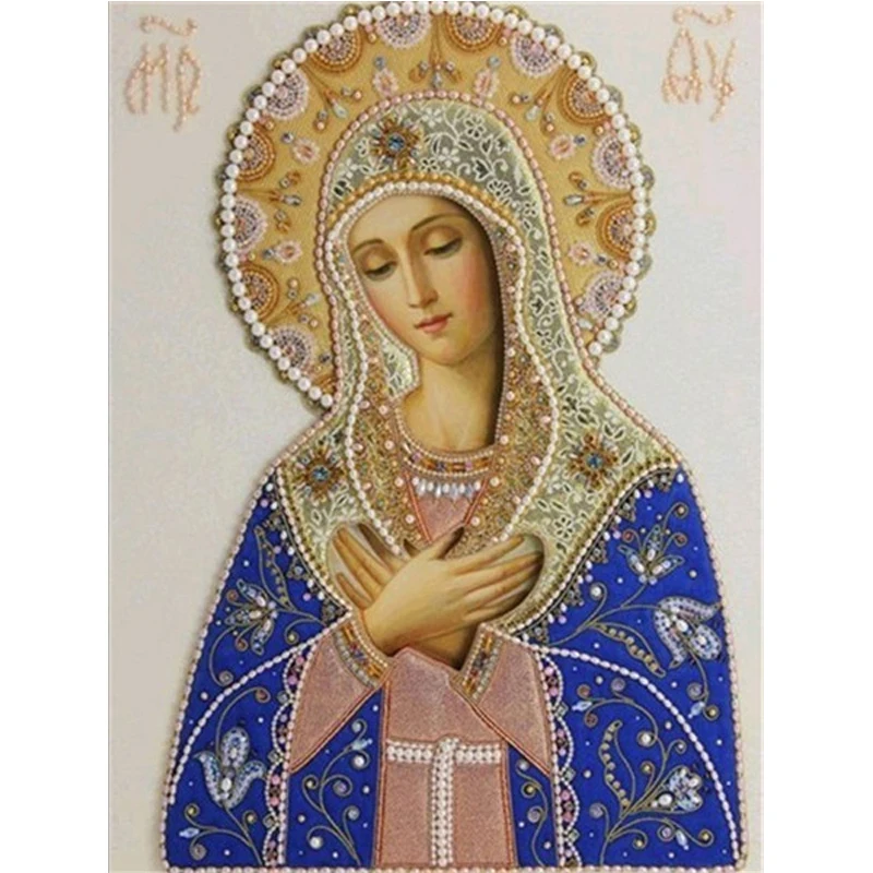 

Full Square Diamond Painting Set Religion Portrait Diamond Embroidery Sale Virgin Mary Pictures of Rhinestones Decor