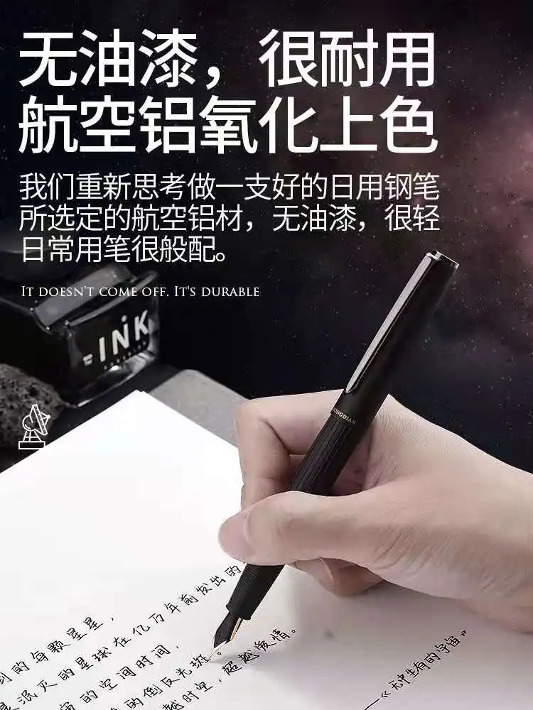 

Hongdian Fountain Pen Metal Ink Pen M Grinding Handmade NIb Converter Filler Stationery Office school supplies writing gift
