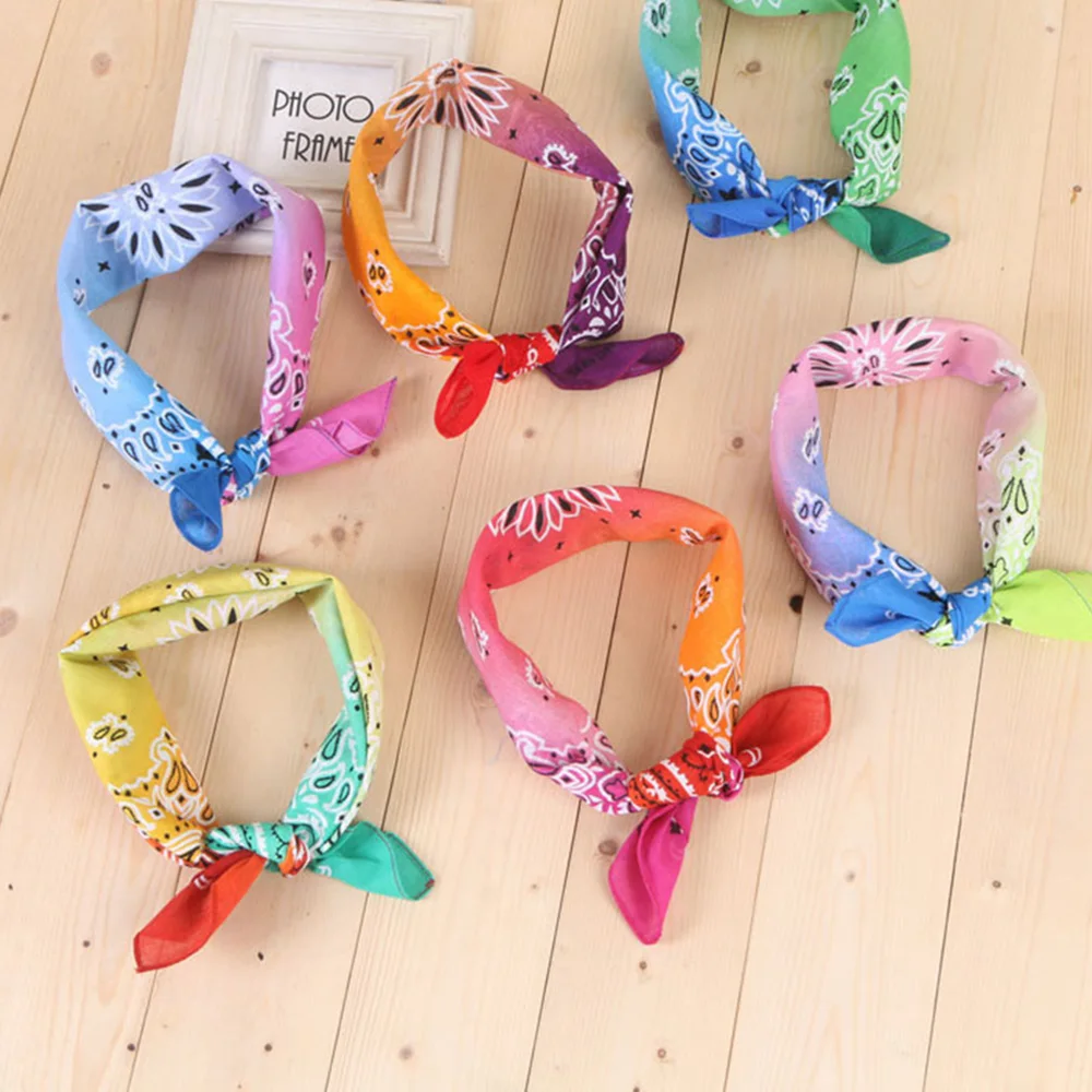 2020 Fashion Hip Hop 100% Cotton Bandana Square Scarf 55cm*55cm Tie-dye Paisley Headband Printed For Women/Men/Boys/Girls |