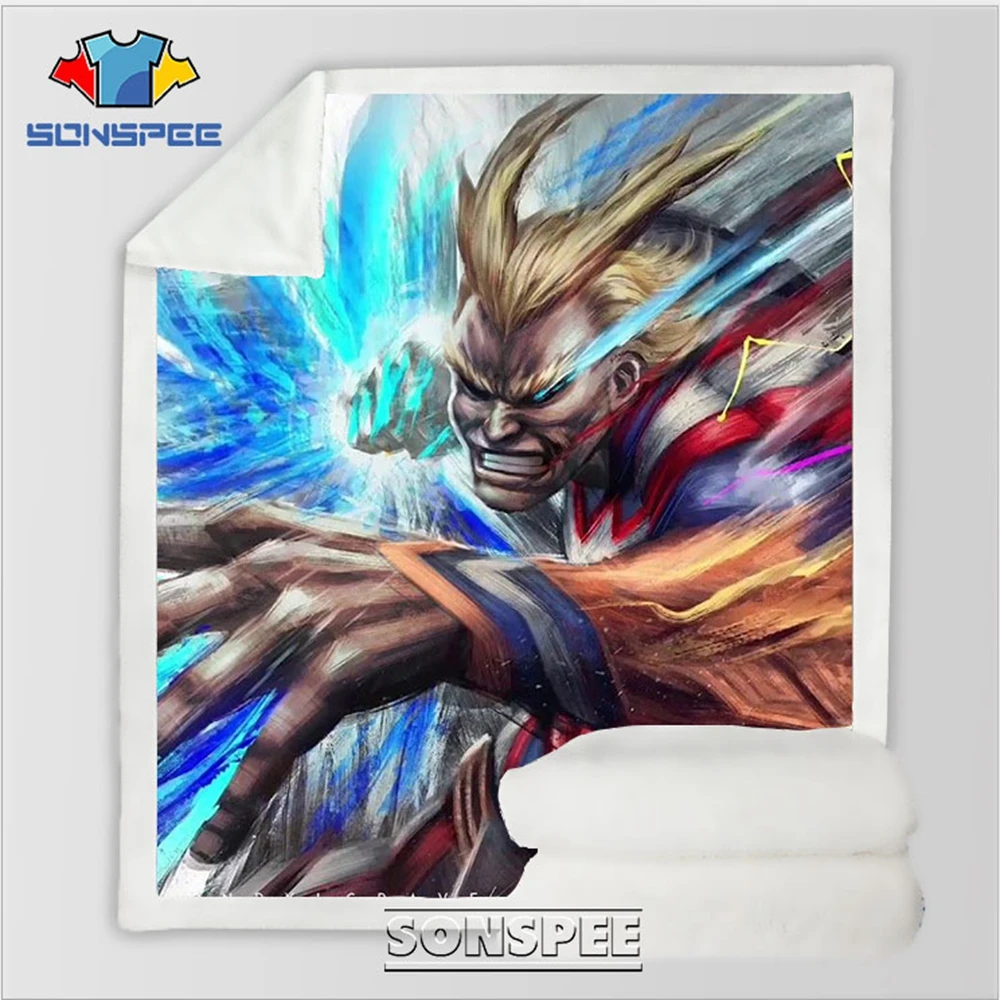 

SONSPEE Anime My Hero Academia 3D Print Soft Fleece Blanket Quilt Fashionable Home Bedding Sherpa Wrap Plush Throw Kids Blankets