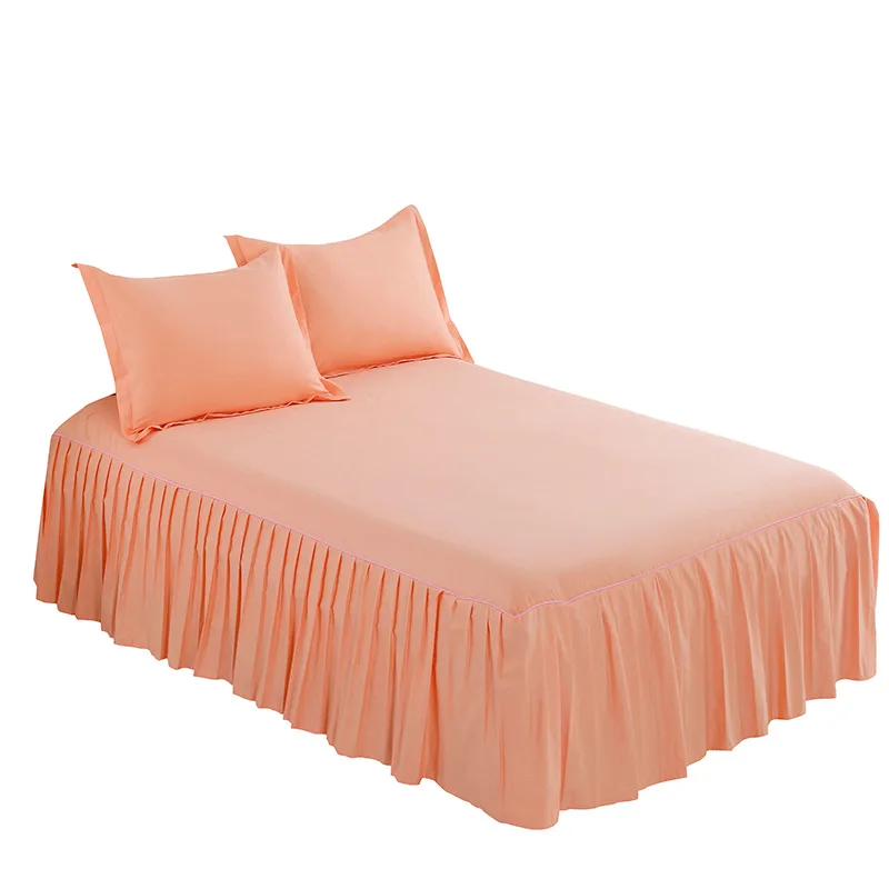 Новинка 2020 года однотонная кружевная юбка из чистого хлопка для кровати простой