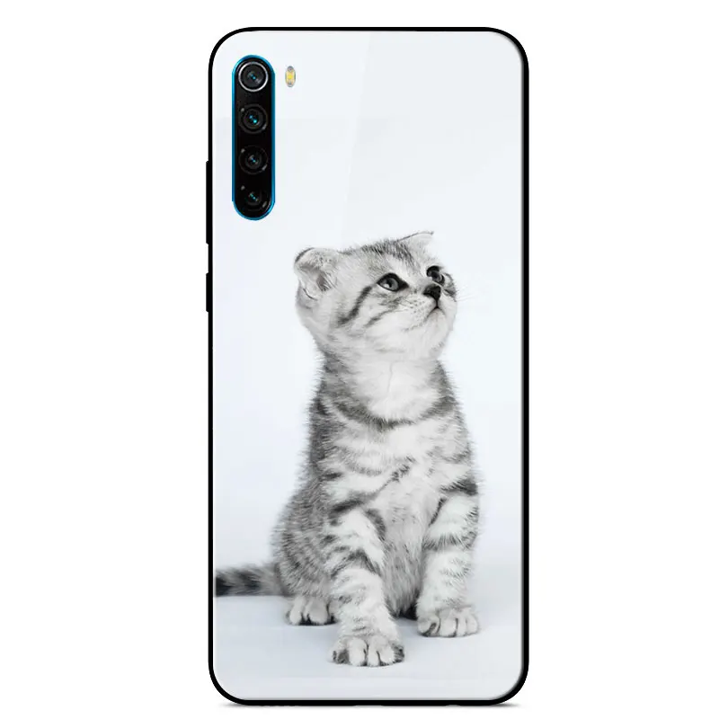 

For Redmi Note 8 Case Painted Tempered Glass Phone Case For Xiaomi Redmi Note 8T Note 8 Pro Soft Silicone Bumper Hard Back Cover