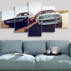 Картина на холсте, HD печать, 5 шт., фильм Форсаж, спортивный автомобиль, Фотофон, Домашняя Декоративная Настенная картина, плакаты, рамка
