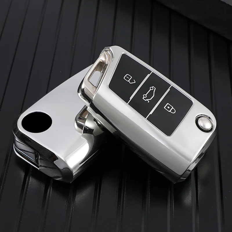 

Tpu Car Key Case Cover For VW Volkswagen Golf 7 5 MK7 Tiguan MK2 For SEAT Ateca Leon FR 2 Ibiza For Skoda Octavia A7 Keychain