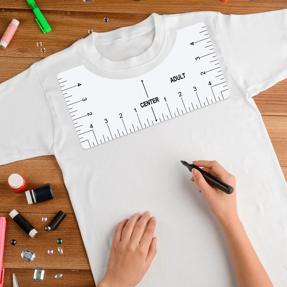 4PCS T-Shirt Alignment Ruler Centering Tool Placement Graphic Guide Tough Printed Design Fashion With Size Chart | Дом и сад
