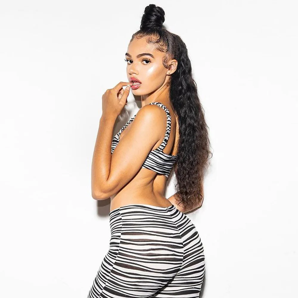 

Beach Dress Swim Wear Cover Up Clothes Women 2021 Bikini Summer New Stripe Black White Sports Sleeveless Vest Korean Pants Set