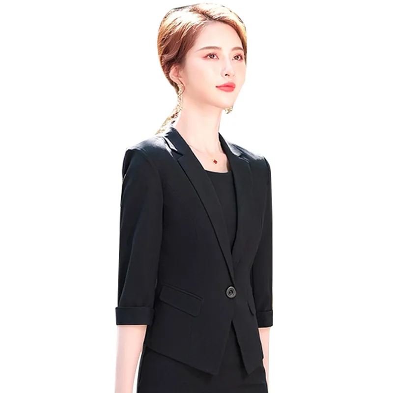 

Short Small Suit Jacket Women's Spring and Summer Korean Style Slim Fit Stylish Thin Professional Suit Dress Suit