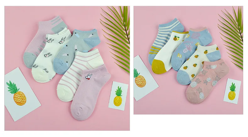 Милые новые женские носки 2020 повседневные носки-башмачки в полоску с листьями и