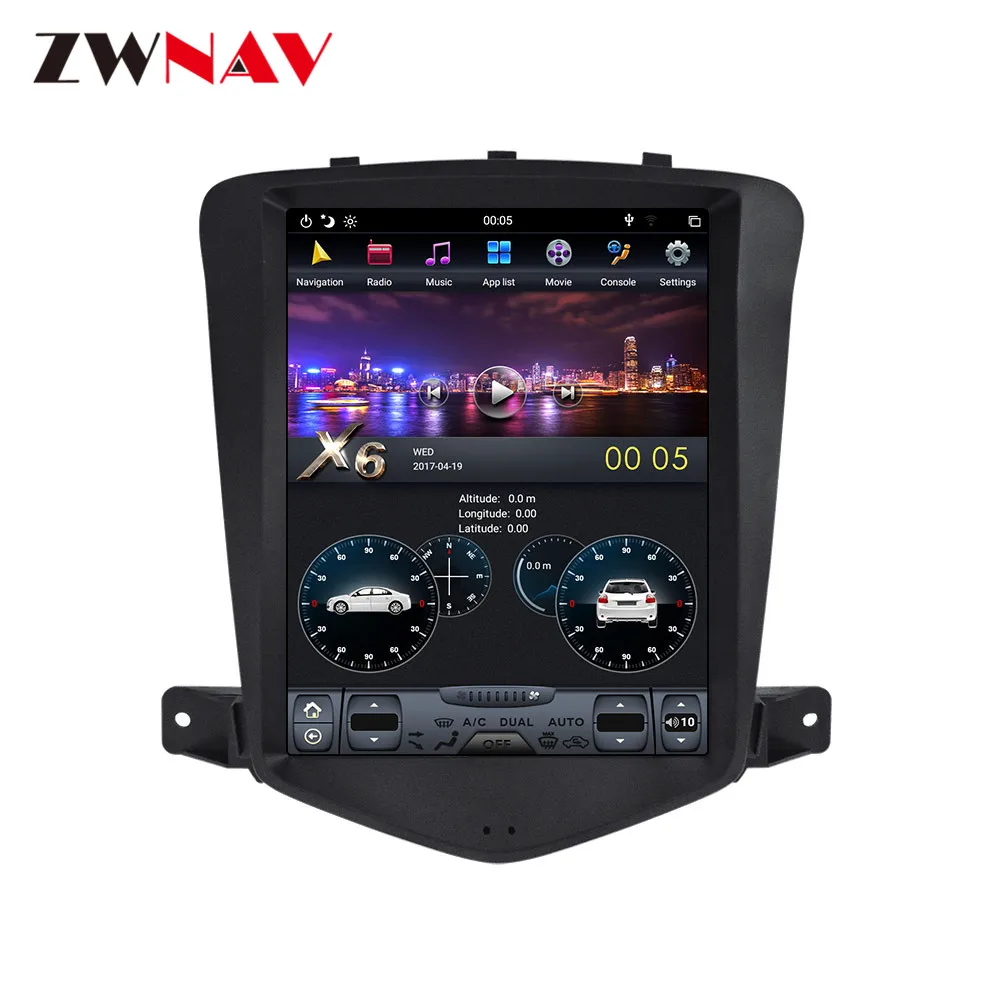 Android 10 128 ГБ Вертикальная Тесла для Chevrolet CRUZE 2006 - 2014 IPS экран автомобильный DVD GPS