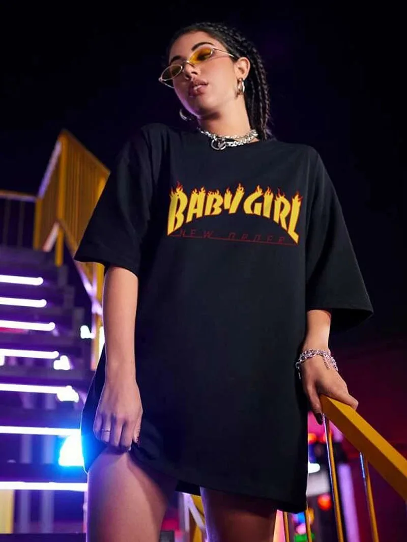 

Футболка женская хлопковая с коротким рукавом, в стиле Харадзюку